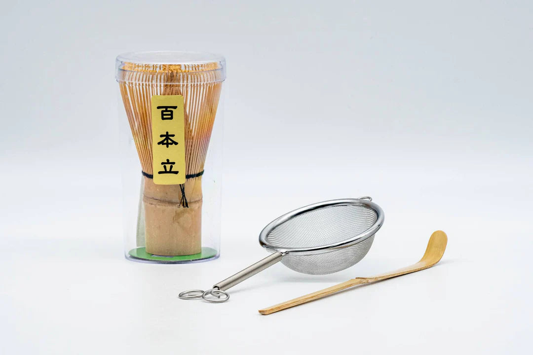 Matcha Starter Set - chasen, rây lọc và muỗng tre