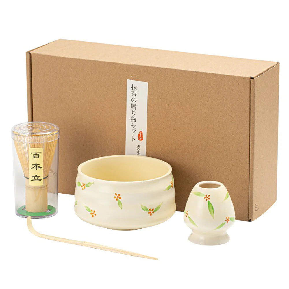 Bộ pha trà Matcha Hoa Cỏ Nhật Bản tinh tế