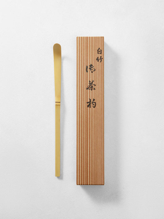 Muỗng tre Chashaku truyền thống và hộp đựng