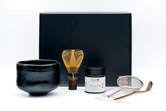 Raku Matcha Set - Bát đen 