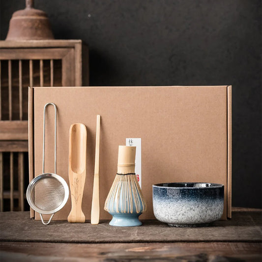 Bộ pha trà Matcha Juln Kiln Nhật Bản - full